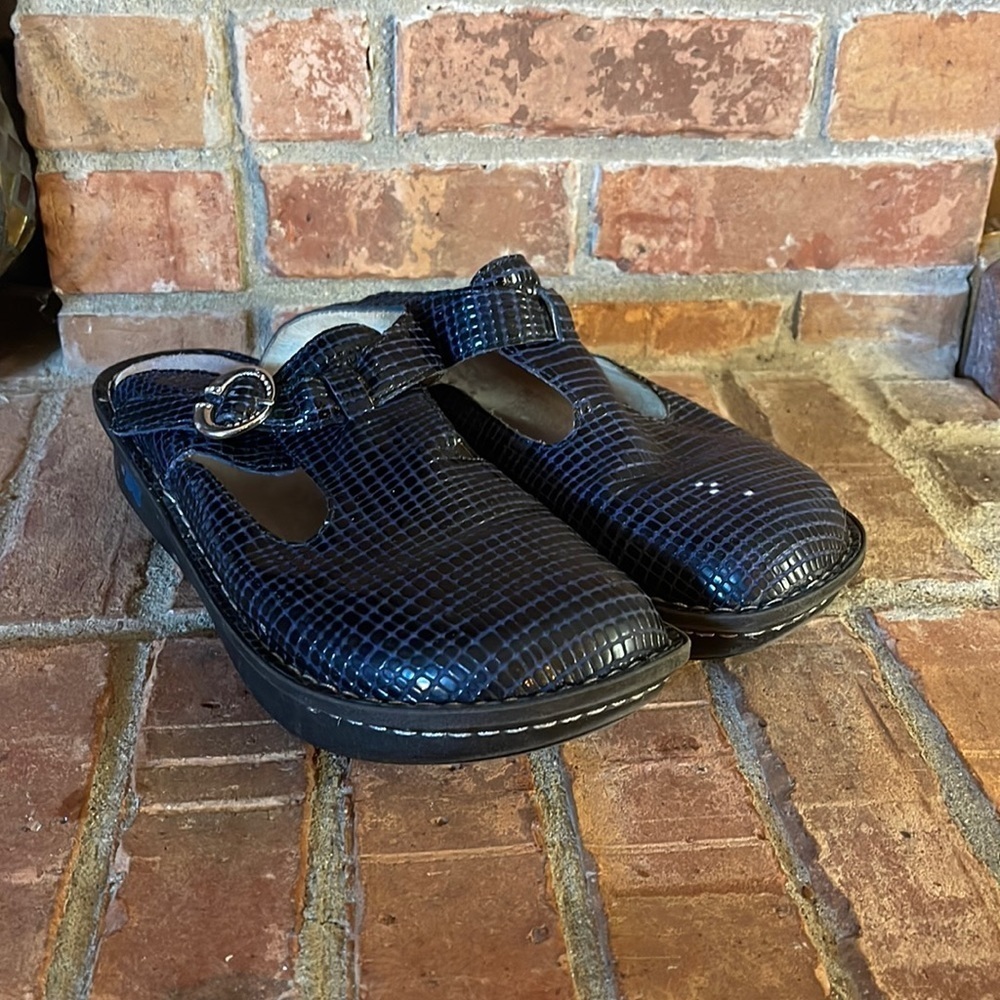Algeria Classic Jazzy Blue Leather Slide Clogs ALG-233